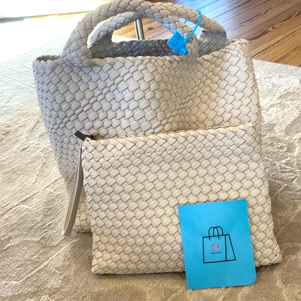 JINMANXUE Woven Purse for Women, Neoprene Top-handle Shoulder Bag, and wristlet - Picture 2 of 8